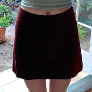 vintage DKNY red burgundy velvet mini skirt